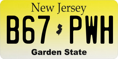NJ license plate B67PWH