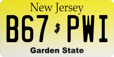 NJ license plate B67PWI