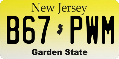 NJ license plate B67PWM
