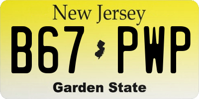 NJ license plate B67PWP