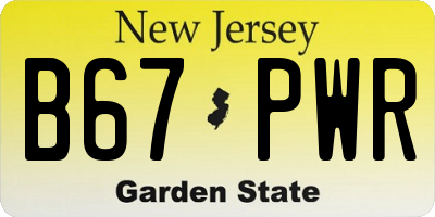 NJ license plate B67PWR