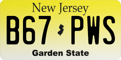 NJ license plate B67PWS