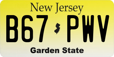 NJ license plate B67PWV