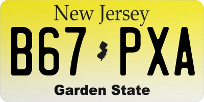 NJ license plate B67PXA