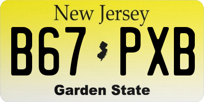 NJ license plate B67PXB