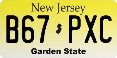 NJ license plate B67PXC