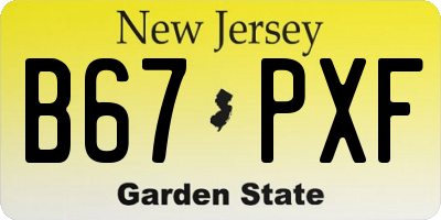 NJ license plate B67PXF