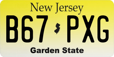 NJ license plate B67PXG