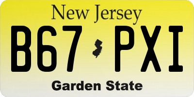 NJ license plate B67PXI