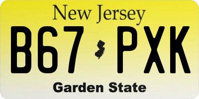 NJ license plate B67PXK