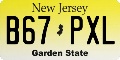 NJ license plate B67PXL