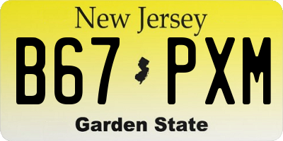 NJ license plate B67PXM