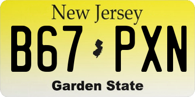 NJ license plate B67PXN