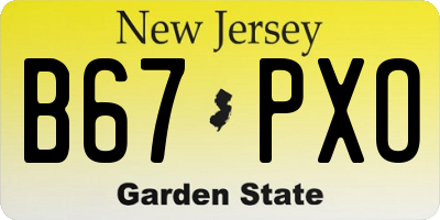 NJ license plate B67PXO