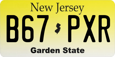 NJ license plate B67PXR