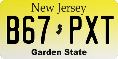 NJ license plate B67PXT