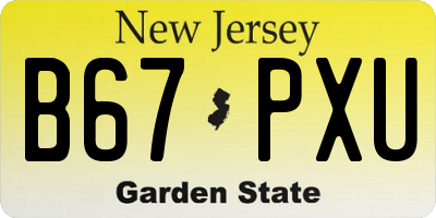 NJ license plate B67PXU