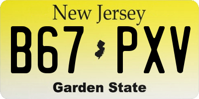 NJ license plate B67PXV