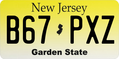NJ license plate B67PXZ