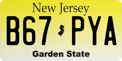 NJ license plate B67PYA