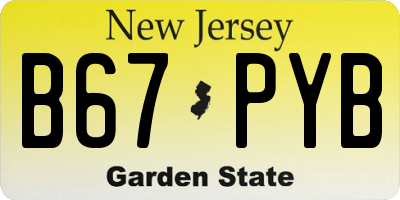 NJ license plate B67PYB