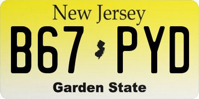 NJ license plate B67PYD