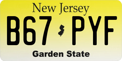 NJ license plate B67PYF