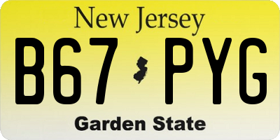 NJ license plate B67PYG