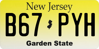 NJ license plate B67PYH