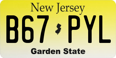 NJ license plate B67PYL