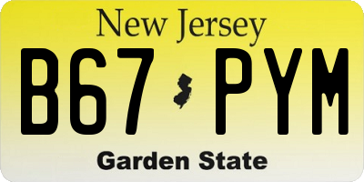 NJ license plate B67PYM