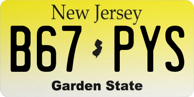 NJ license plate B67PYS