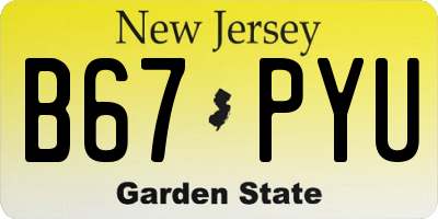 NJ license plate B67PYU