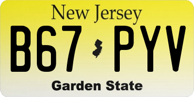 NJ license plate B67PYV