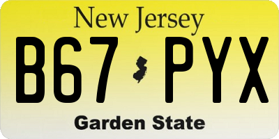 NJ license plate B67PYX