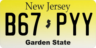 NJ license plate B67PYY