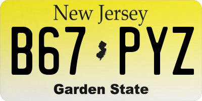 NJ license plate B67PYZ
