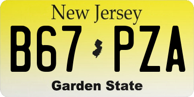 NJ license plate B67PZA