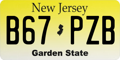 NJ license plate B67PZB