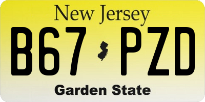 NJ license plate B67PZD