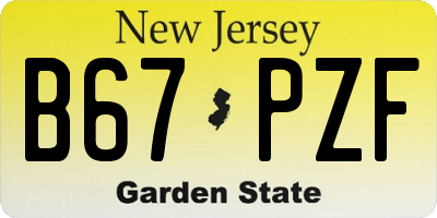 NJ license plate B67PZF