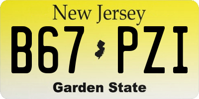 NJ license plate B67PZI