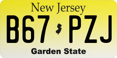 NJ license plate B67PZJ