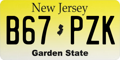 NJ license plate B67PZK