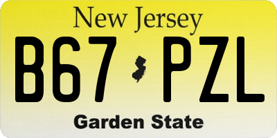 NJ license plate B67PZL