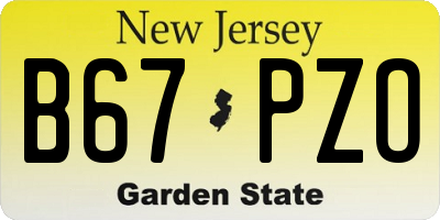 NJ license plate B67PZO