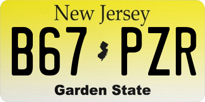 NJ license plate B67PZR