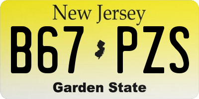 NJ license plate B67PZS