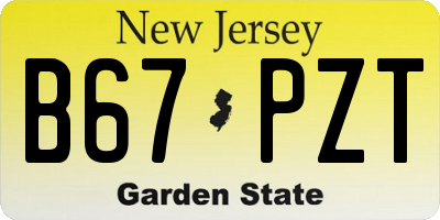 NJ license plate B67PZT