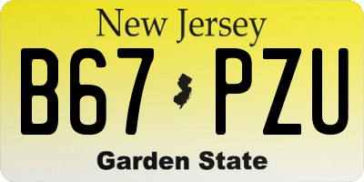 NJ license plate B67PZU